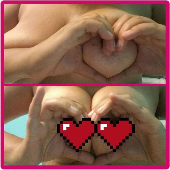 The heart-shaped boob challenge or #heartboobs.