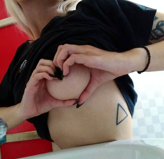The heart-shaped boob challenge or #heartboobs.